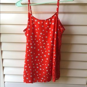 Orange tank top with detail on side